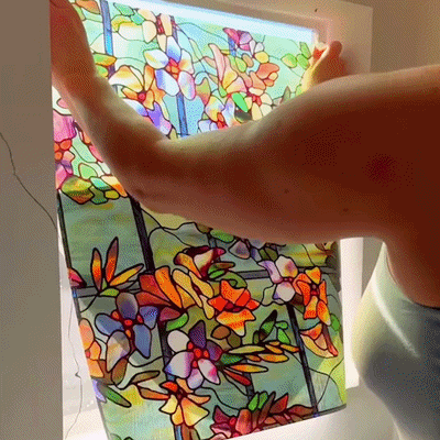 Daphtora® Floral Glass 𝐑𝐚𝐢𝐧𝐛𝐨𝐰 Window Film