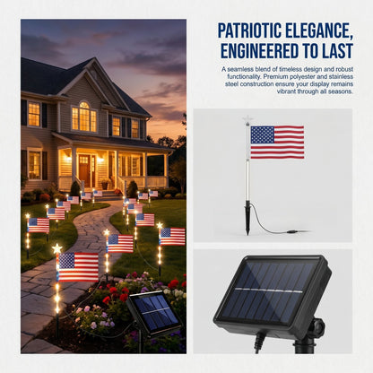 🇺🇸🎆Daphtora® 4th of July Outdoor American Flag Solar Lights🇺🇸