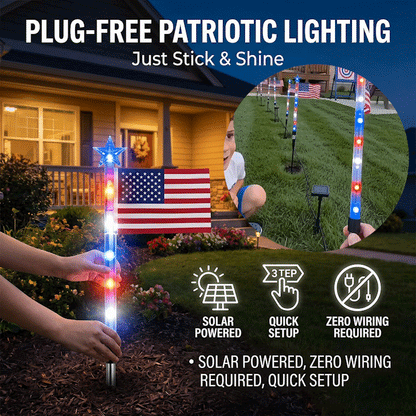 ⭐️Daphtora® 4th of July Outdoor American Flag Solar Lights🇺🇸