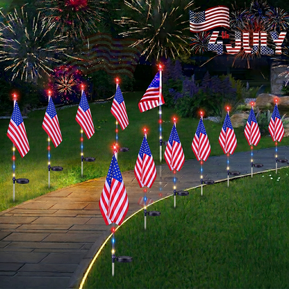 Daphtora® 4th of July Outdoor American Flag Solar Lights🇺🇸