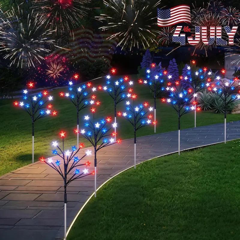 🇺🇸🎆Daphtora® 4th of July Outdoor American Flag Solar Lights🇺🇸