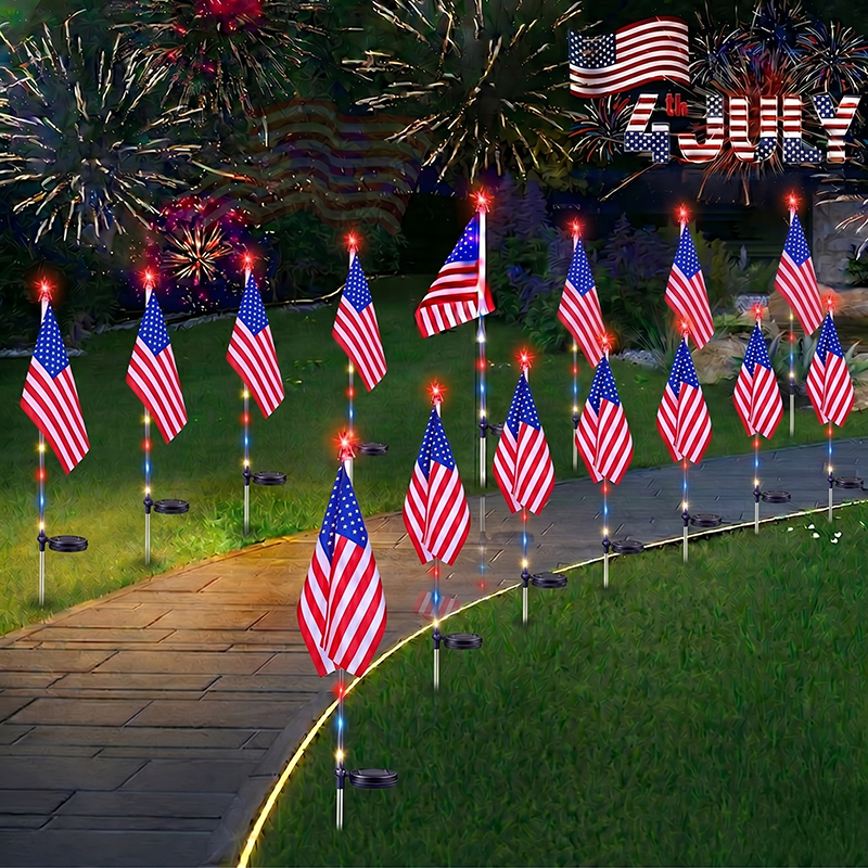 Daphtora® 4th of July Outdoor American Flag Solar Lights🇺🇸