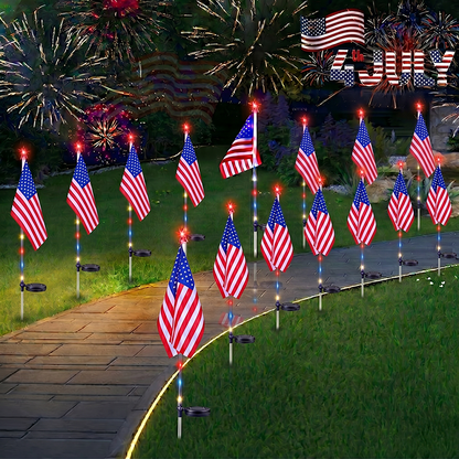 Daphtora® 4th of July Outdoor American Flag Solar Lights🇺🇸