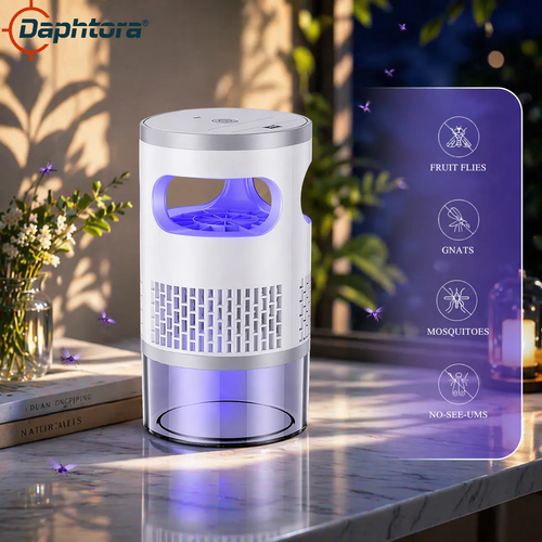 Daphtora® Indoor Insect Trap with Light and Suction Non Zapper Flying Bug Catcher for Home Use