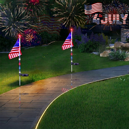 🇺🇸🎆Daphtora® 4th of July Outdoor American Flag Solar Lights🇺🇸