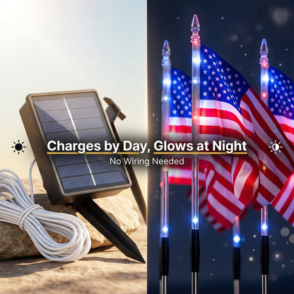 🇺🇸🎆Daphtora® 4th of July Outdoor American Flag Solar Lights🇺🇸