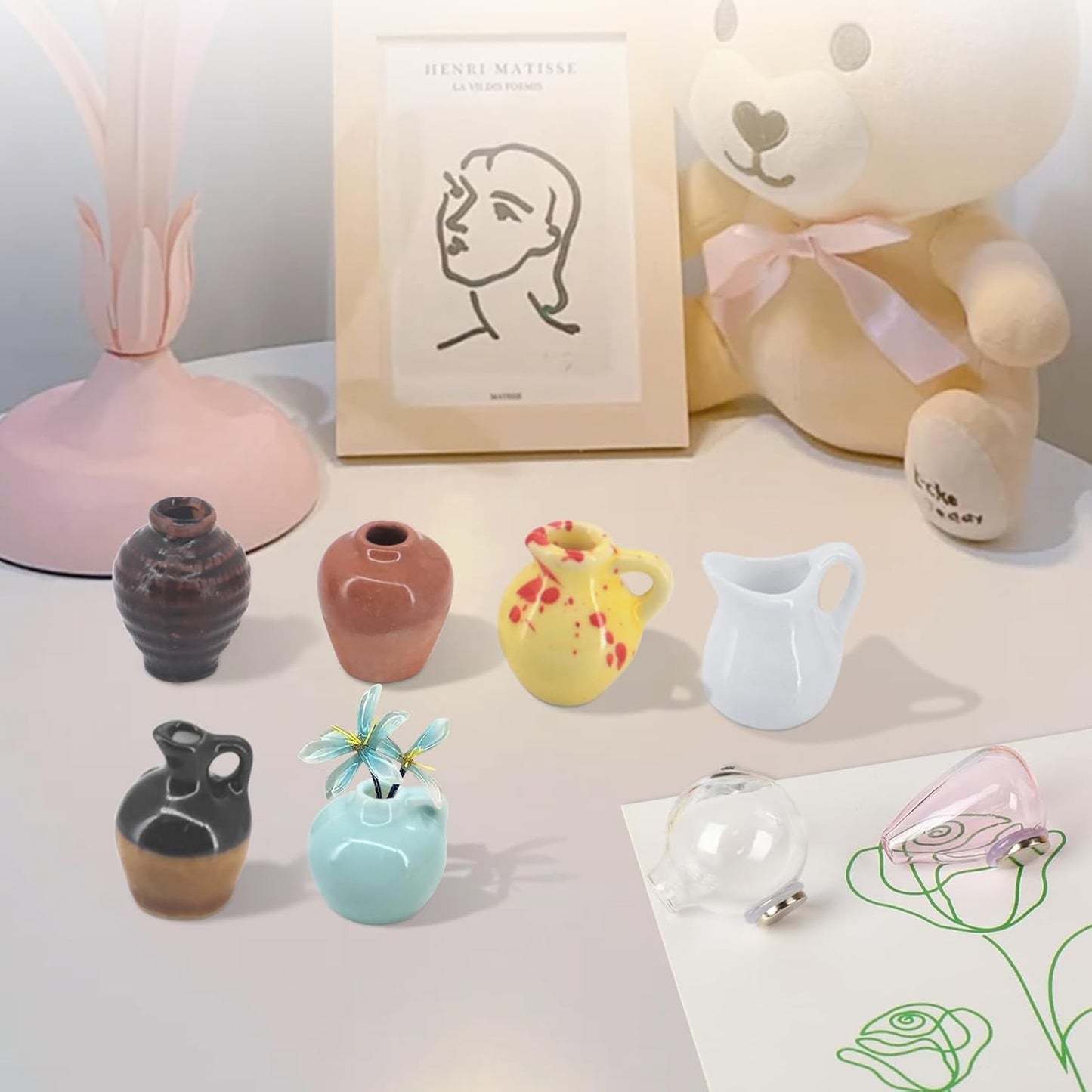 Daphtora® Mini Ceramic Vase Magnets for Fridge 💐