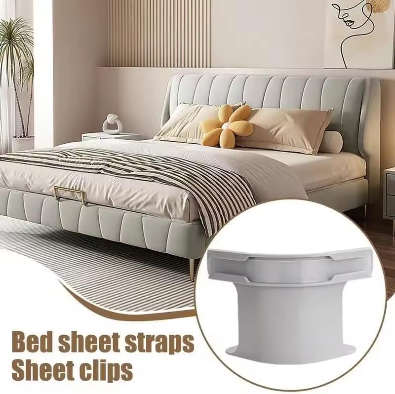Daphtora® Fitted Bed Sheet Holders Firm Sheet Grip with Invisible Strips