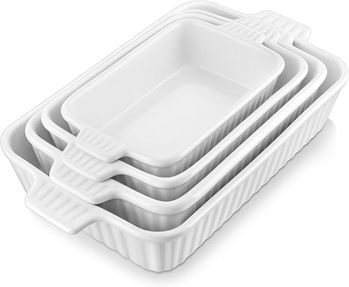 Daphtora® Ceramic Baking Dishes Set - White