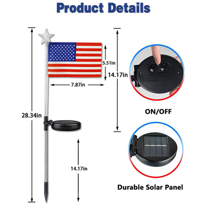 ⭐️Daphtora® 4th of July Outdoor American Flag Solar Lights🇺🇸