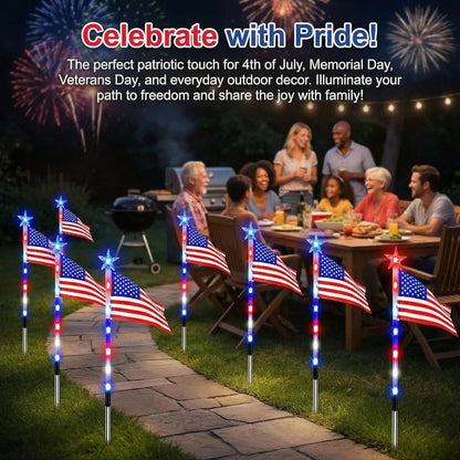 🇺🇸🎆Daphtora® 4th of July Outdoor American Flag Solar Lights🇺🇸