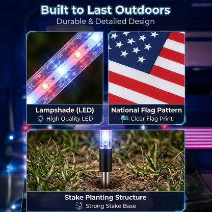 ⭐️Daphtora® 4th of July Outdoor American Flag Solar Lights🇺🇸