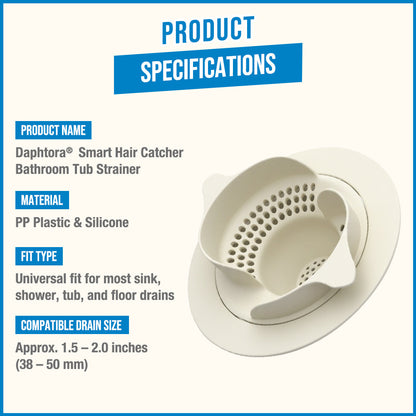 Daphtora® 2026 Upgraded Smart Hair Catcher Bathroom Tub Strainer