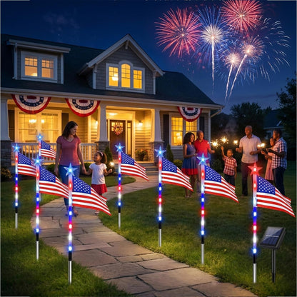 ⭐️Daphtora® 4th of July Outdoor American Flag Solar Lights🇺🇸