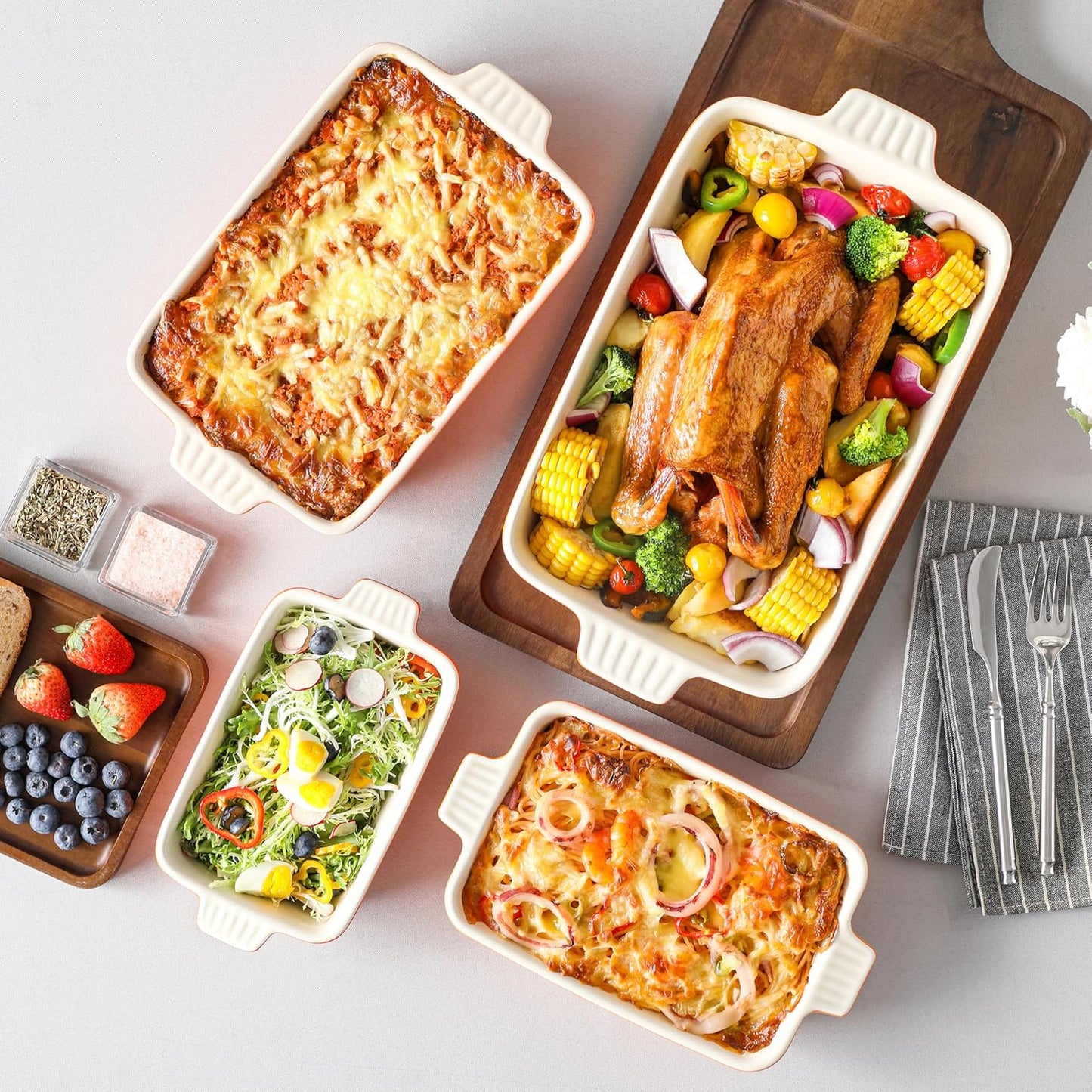 Daphtora® Ceramic Baking Dishes Set - Orange