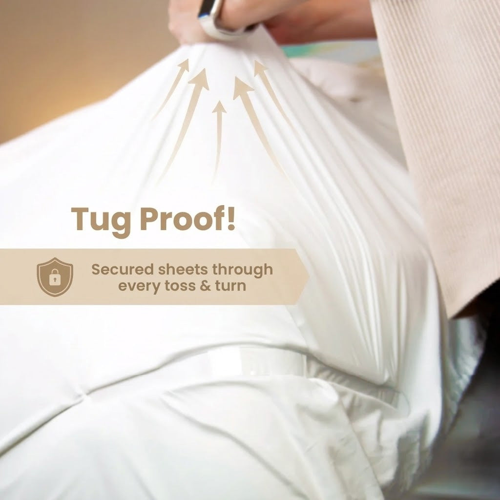 Daphtora® Fitted Bed Sheet Holders Firm Sheet Grip with Invisible Strips💎