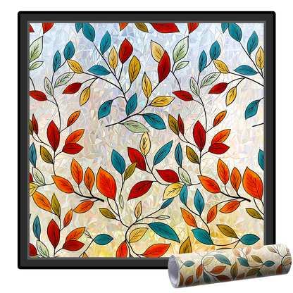 Daphtora® Floral Glass Rainbow Window Film 17.5 x 47.2 Inch