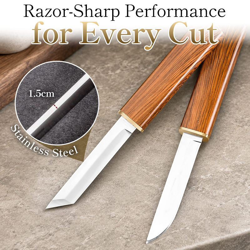 Daphtora® Stainless Steel Double Knife🧑‍🍳1 for Fruit, 1 for Meat, Sharp, Durable