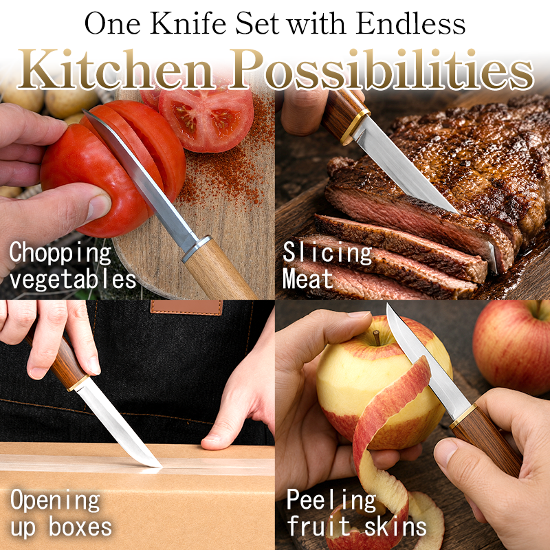 Daphtora® Stainless Steel Double Knife🧑‍🍳1 for Fruit, 1 for Meat, Sharp, Durable