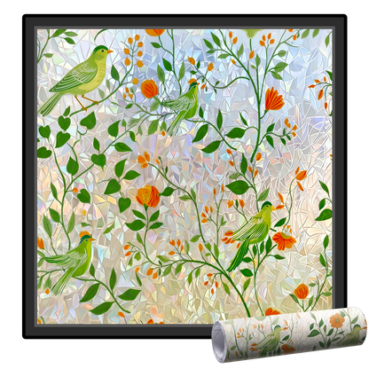 Daphtora® Floral Glass Rainbow Window Film 17.5 x 47.2 Inch