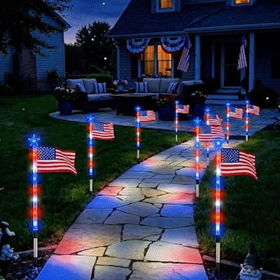 ⭐️Daphtora® 4th of July Outdoor American Flag Solar Lights🇺🇸