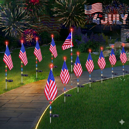 ⭐️Daphtora® 4th of July Outdoor American Flag Solar Lights🇺🇸