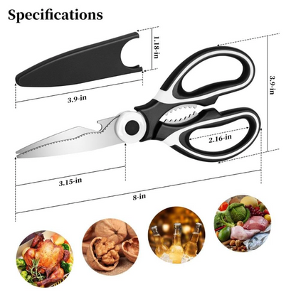 Daphtora® Heavy Duty Stainless Steel Safe Food Scissors