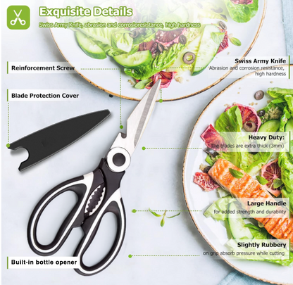 Daphtora® Heavy Duty Stainless Steel Safe Food Scissors