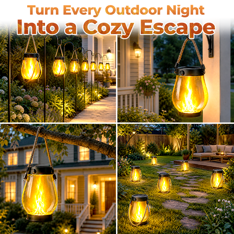 🔥Daphtora® Solar Lantern Outdoor Lights with Dancing Flame