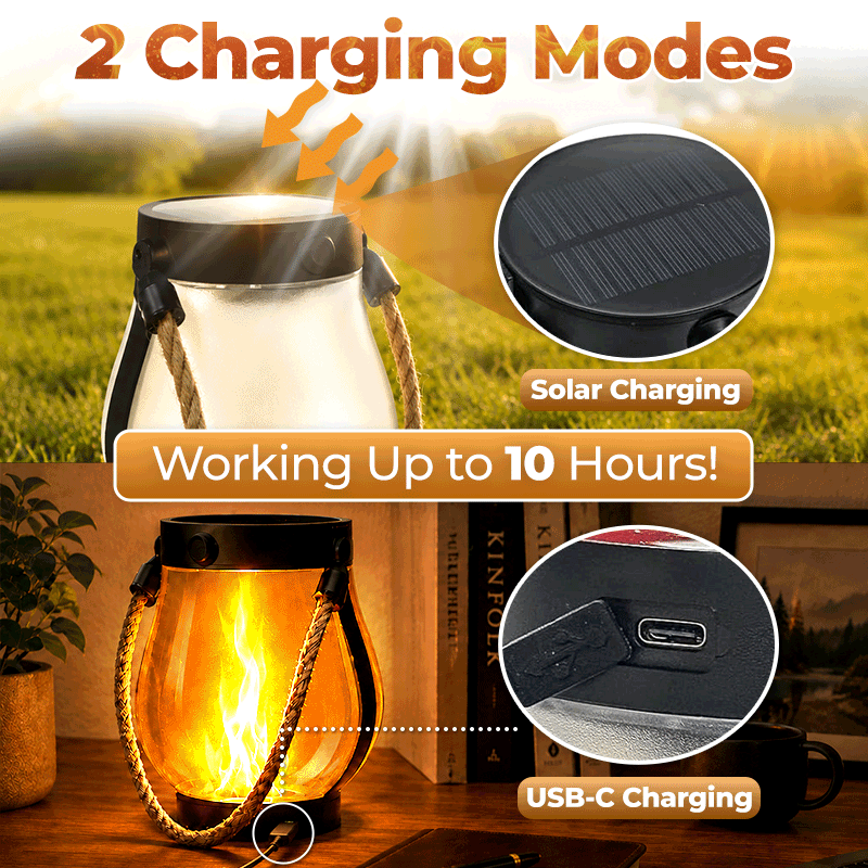 🔥Daphtora® Solar Lantern Outdoor Lights with Dancing Flame