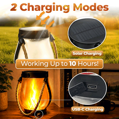 🔥Daphtora® Solar Lantern Outdoor Lights with Dancing Flame