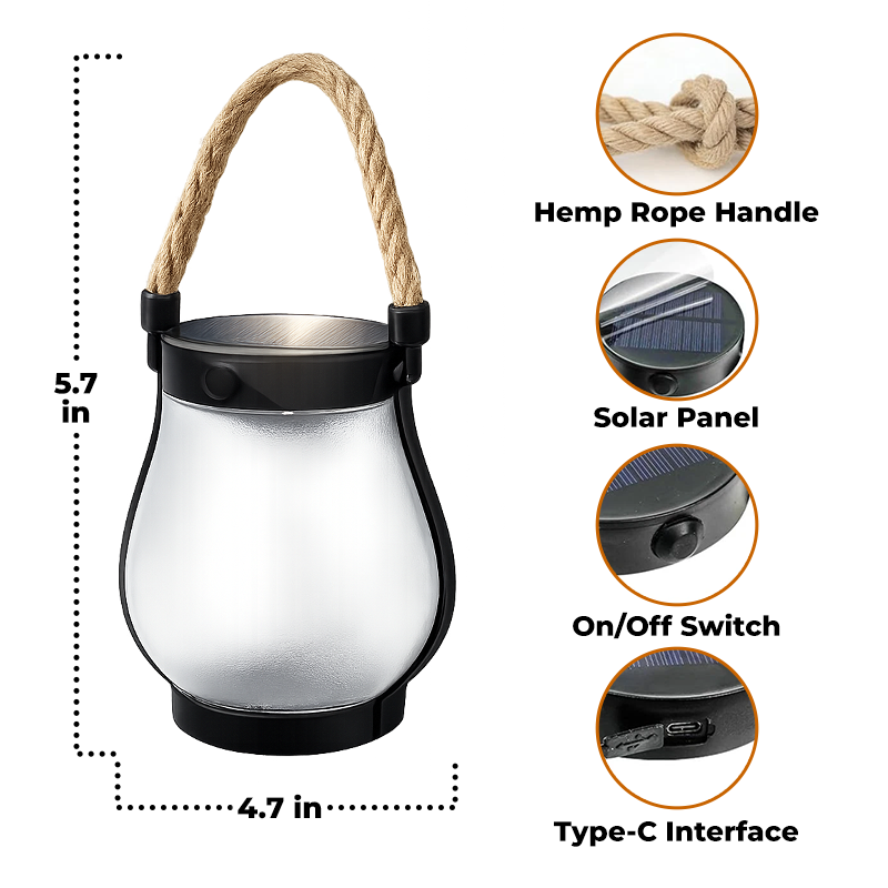 🔥Daphtora® Solar Lantern Outdoor Lights with Dancing Flame