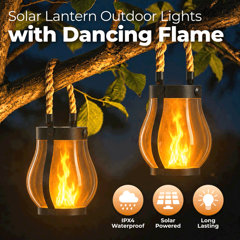 🔥Daphtora® Solar Lantern Outdoor Lights with Dancing Flame