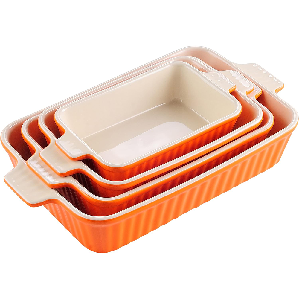Daphtora® Ceramic Baking Dishes Set - Orange
