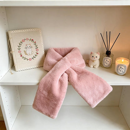 Daphtora® Faux Fur Scarf 𝚠𝚒𝚝𝚑 Secret Zipper Pocket